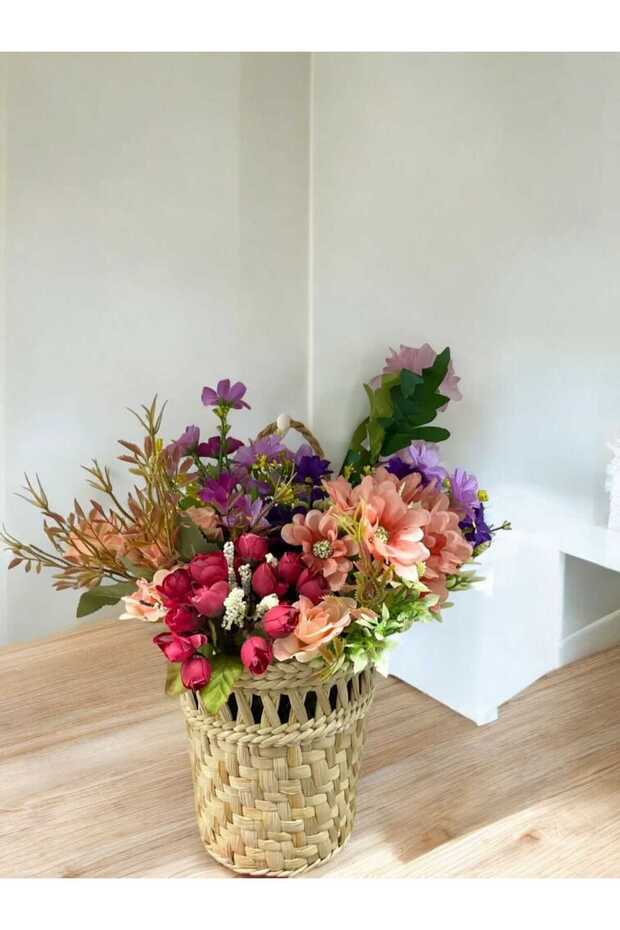 Em&Ma Wicker Wall Basket Decor Storage and Organizer in Your Living Room Kitchen Bathroom Balcony and Garden