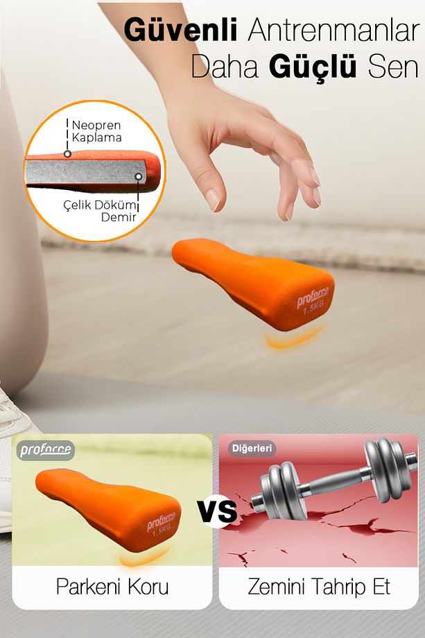 Neopren Dambıl 1,5 Kg -tek Adet Ndb1,5 - 3