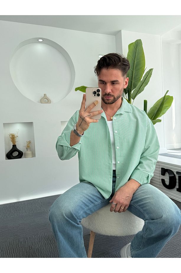 RL Gofre Kumaş Oversize Gömlek - 3