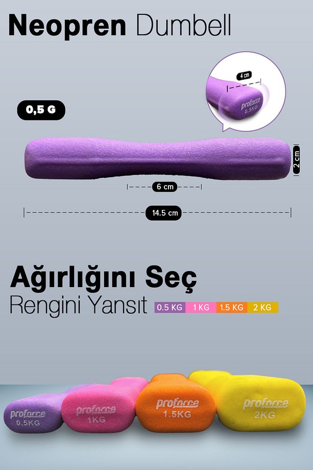 Neopren Dambıl 0,5 Kg -tek Adet Ndb05 - 2