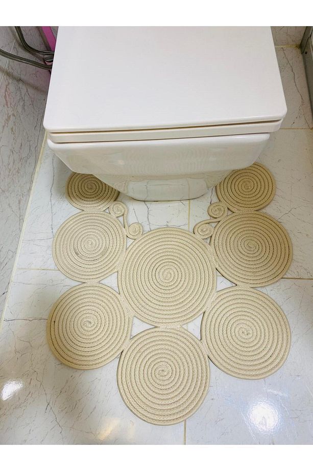 Jüt, Hasır, Paspas, Banyo Paspası, Klozet Önü Paspası, Klozet Paspas, Çift Taraflı - 7