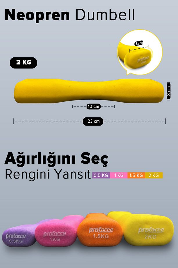 Neopren Dambıl 2 Kg -tek Adet Ndb2 - 2