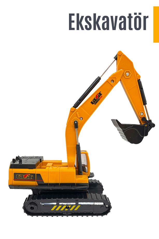 Oyuncak İş Makinesi Ekskavatör / Kepçe Iş Makinası - Sürtmeli - 4