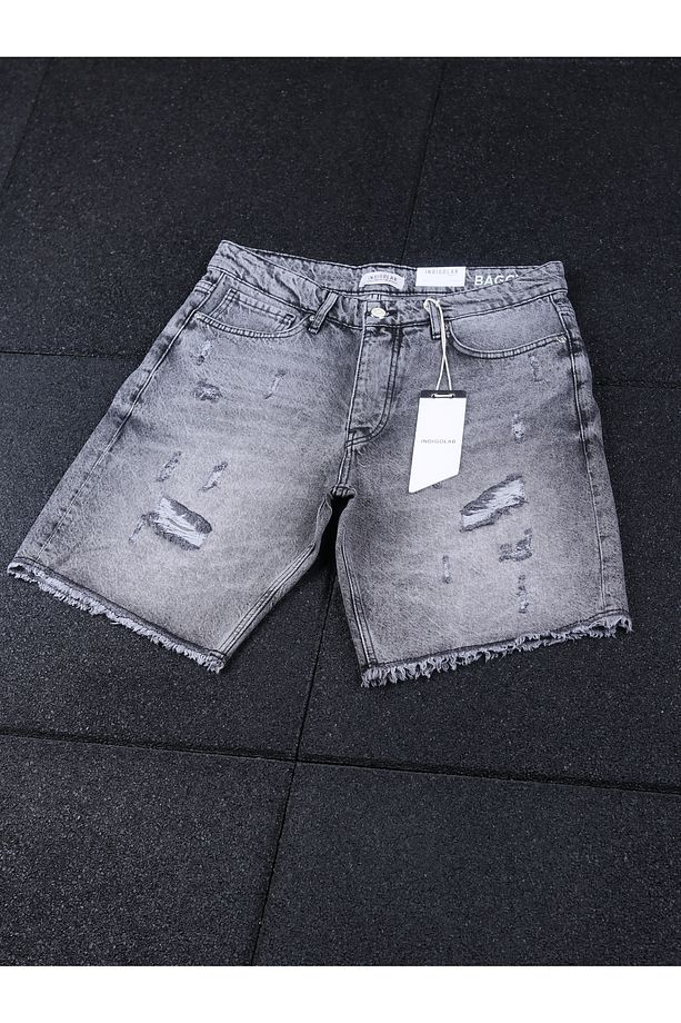 Erkek Antrasit Baggy Denim Şort - 3