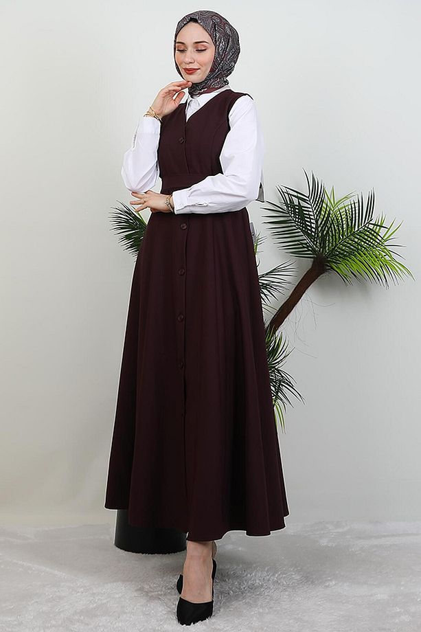 Loren Düğmeli Jile Mürdüm - 5