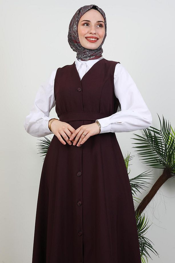 Loren Düğmeli Jile Mürdüm - 6