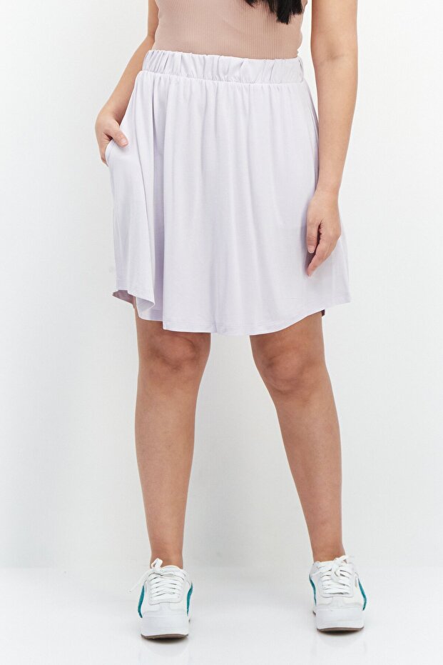 Women Plain Mini Skirt, Lavender