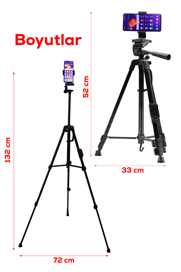 Bluetooth Kumandalı Ayarlanabilir Tripod Telefon Tutucu - 8