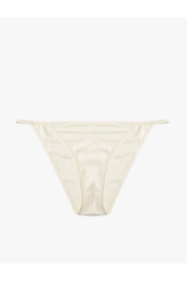 Viscose Fabric Comfortable Fit Ribbed Panties with Drawstrings on the Sides