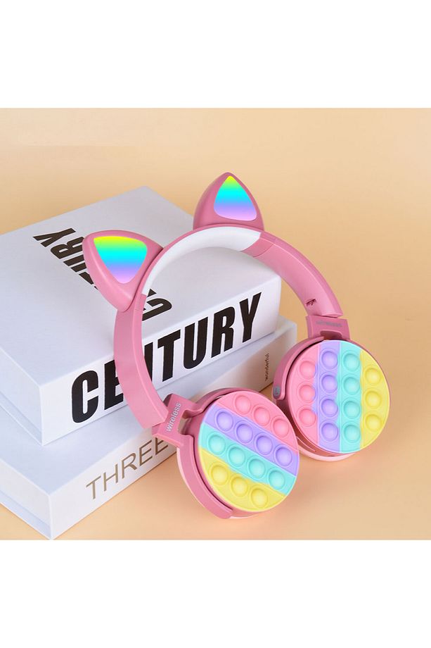 FZD CXT-950 RGB Led Işıklı Kedi Kulağı Band Tasarımı Ayarlanabilir Katlanabilir Kulak Üstü Bluetoot - 3
