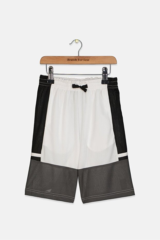 شورت أساسي للأولاد الصغار، باللون الأبيض - 1