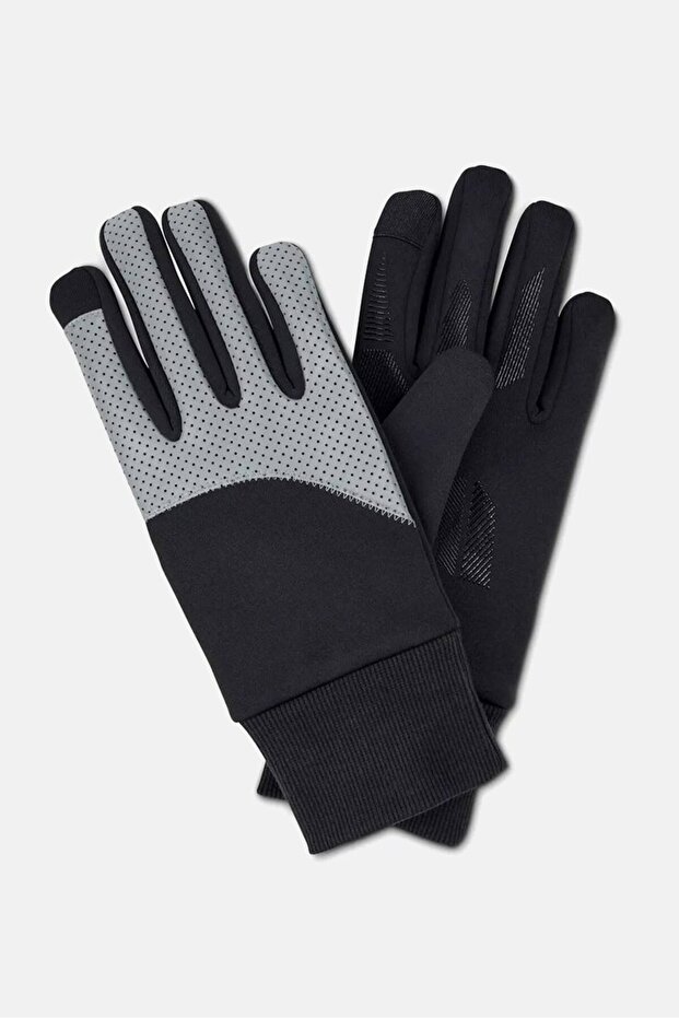 Men Windproof With Reflective Insert Gloves, Black - 2