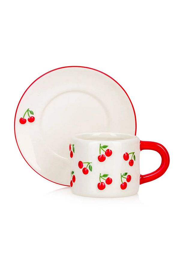LCW HOME Kiraz Baskılı 2 Kişilik Seramik Kahve Fincan Takımı 100 ml - 5