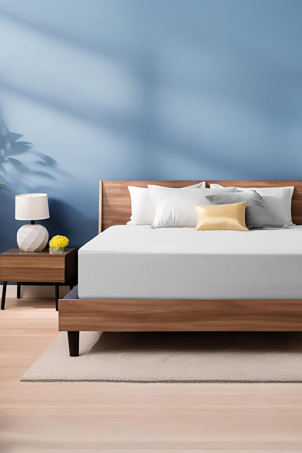 Unicolor Fitted Full Elastic Breathable and Liquid Proof Mattress Pad Silent Mattress Protector