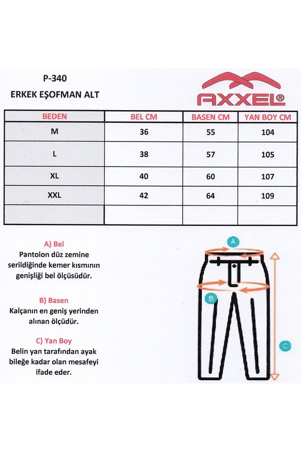 Erkek Gri Klasik Paça Arka Cep Fermuarlı Eşofman Alt-P340 - 6
