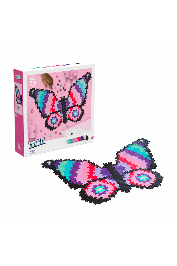 Puzzle pe numere Plus-Plus, 500 piese, Fluture - 2