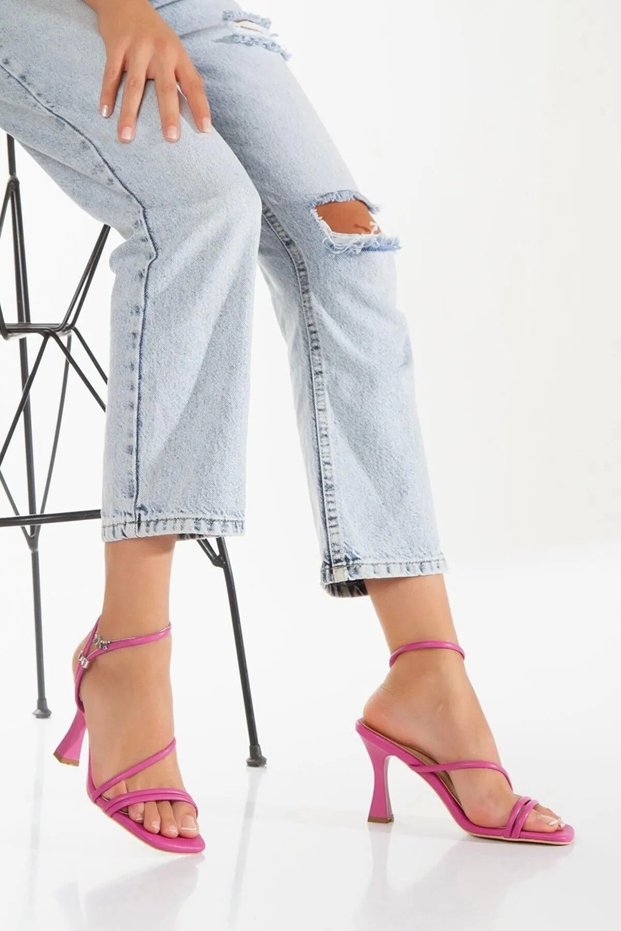 Vina Fuchsia Pink Thin Heeled Sandals