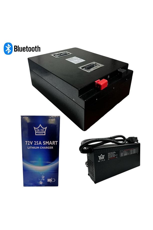 72V 100AH LiFePO4 Bluetooth Özellikli - 72V 25A Li-Ion ve LiFePO4 Şarj Cihazı Seti - 1