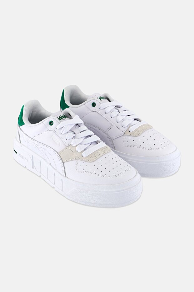 Women Cali Court Match Lace Up Outdoors Shoes, White/Green