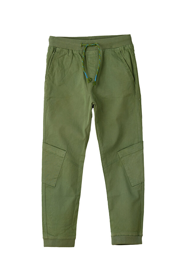 Boys Woven Cotton Cargo Jogger Pants