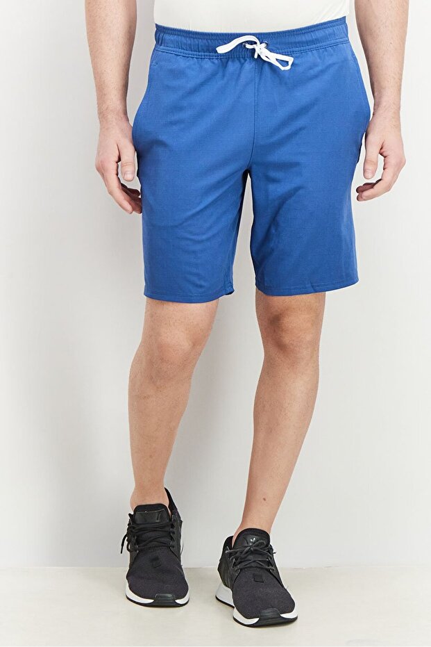 شورت رجالي برباط سحب، أزرق - 1