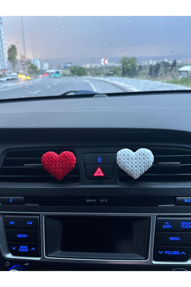 2'Li Heart Shaped Car Air Conditioning Ornament Torpedo Vehicle Accessory Interior Ornaments