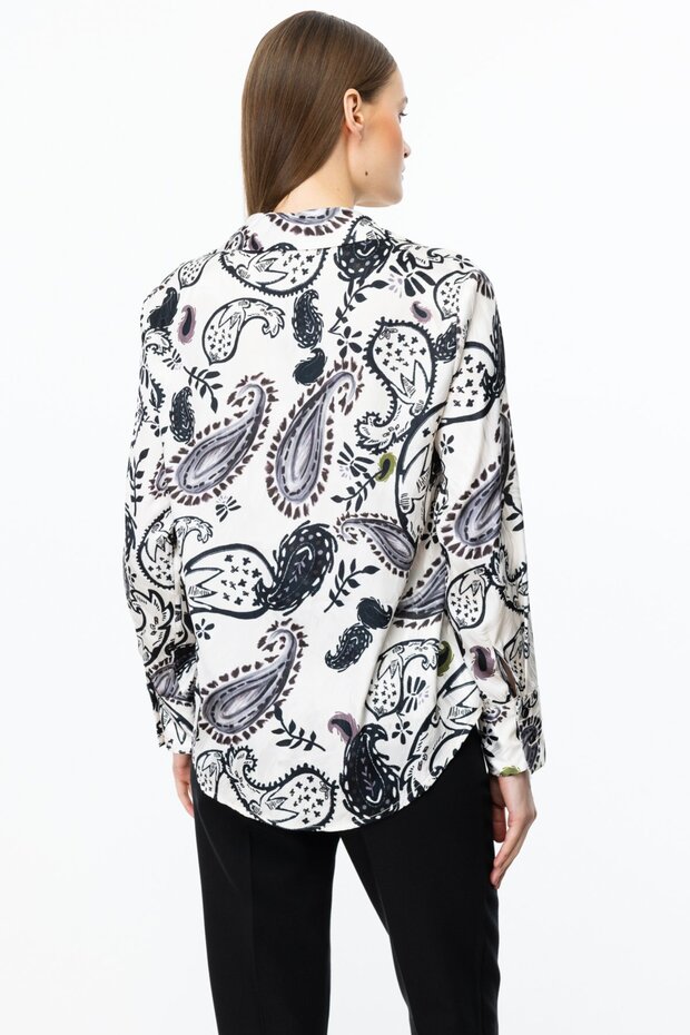 قميص منقوش بياقة بولو - 6