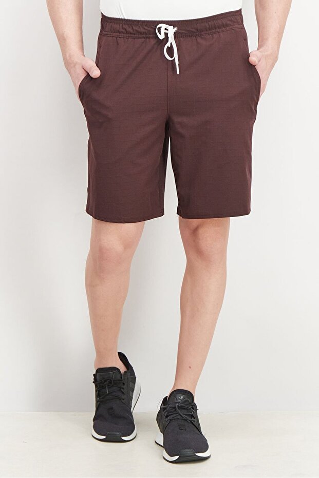 شورت رجالي برباط سحب، بني - 1