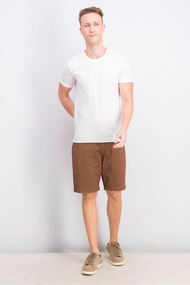 شورت رجالي سادة، بني - 4