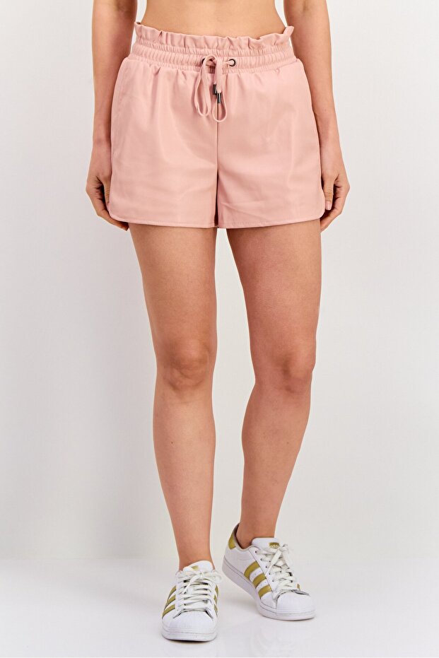 شورت نسائي سادة أساسي، وردي - 1