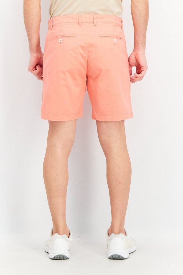 Men Solid Pull On Basic Shorts, Pink - 4