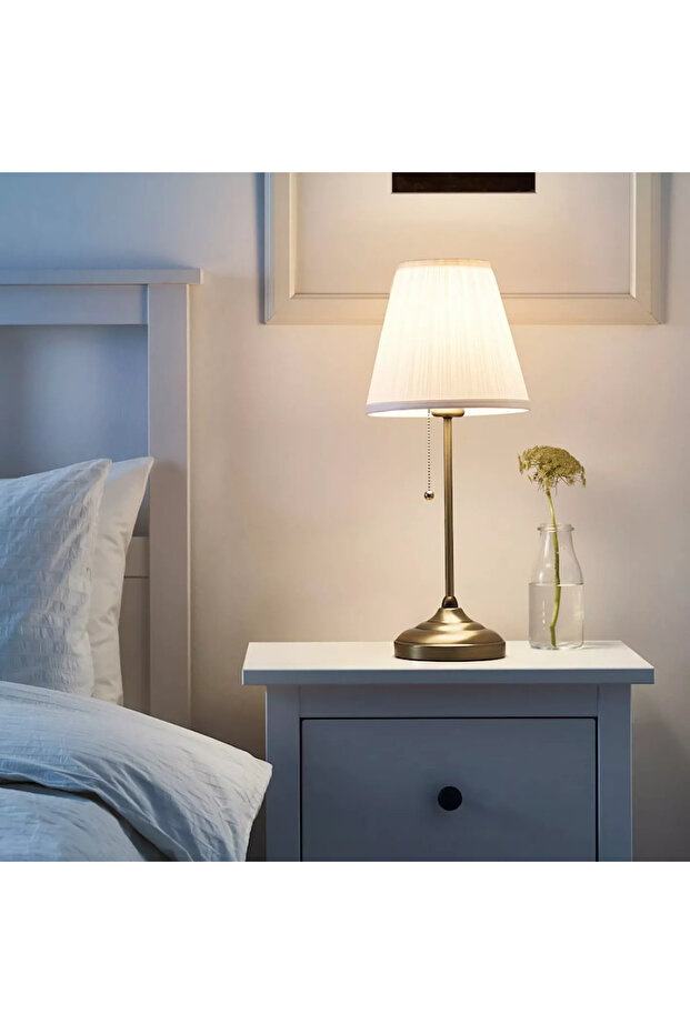 مصباح طاولة أبيض/ذهبي 55 سم - 1