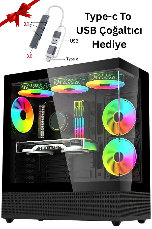 e-Vix Pothos i5-12400F 32GB 512GB M.2 NVMe 6800 XT GDDR6 16GB Oyuncu Masaüstü Bilgisayarı - 1