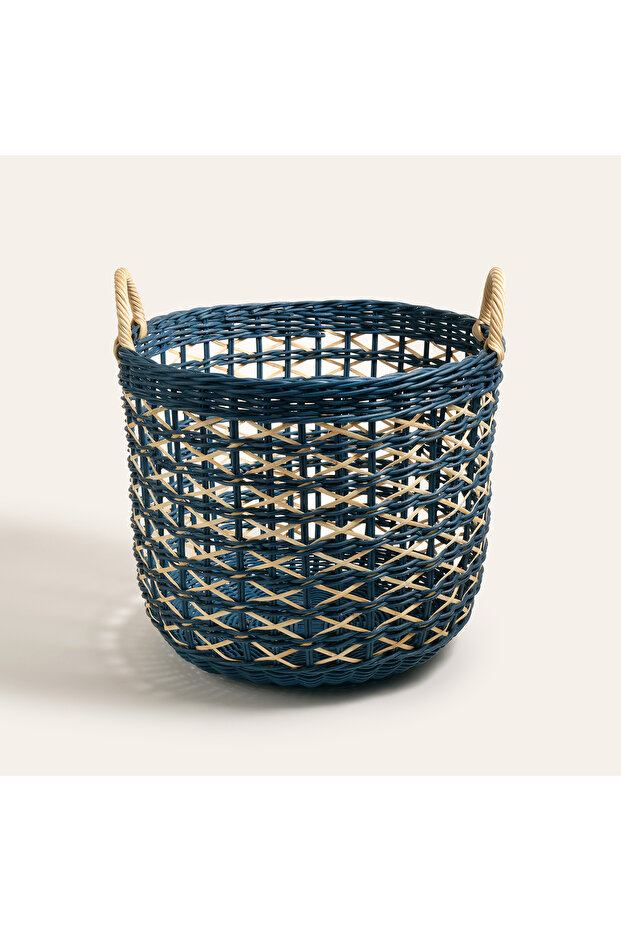 Java Lacivert Rattan Sepet 45 Cm