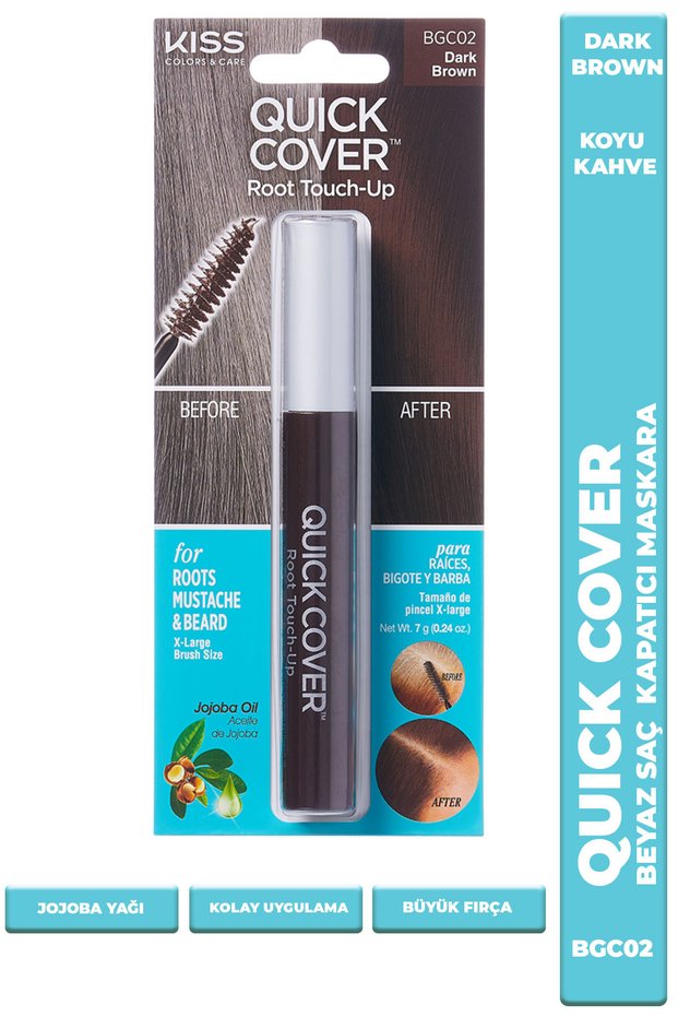 Ouick Cover Instant Concealer Hair Mascara for Whites - Coffee Color - 731509005875