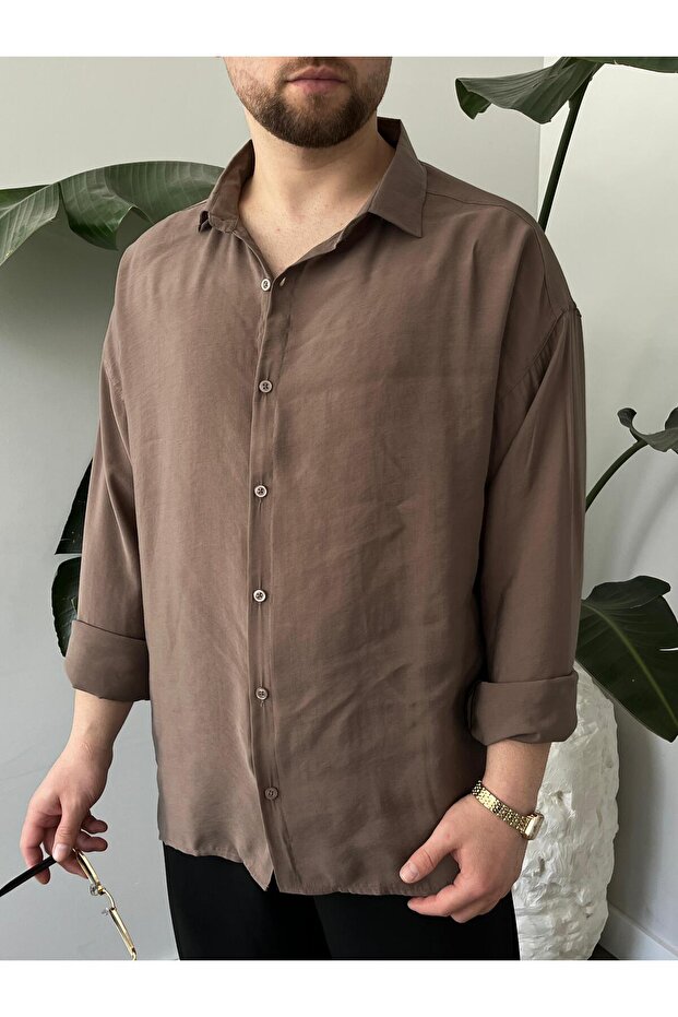 Erkek Oversize Modal Gömlek - 5