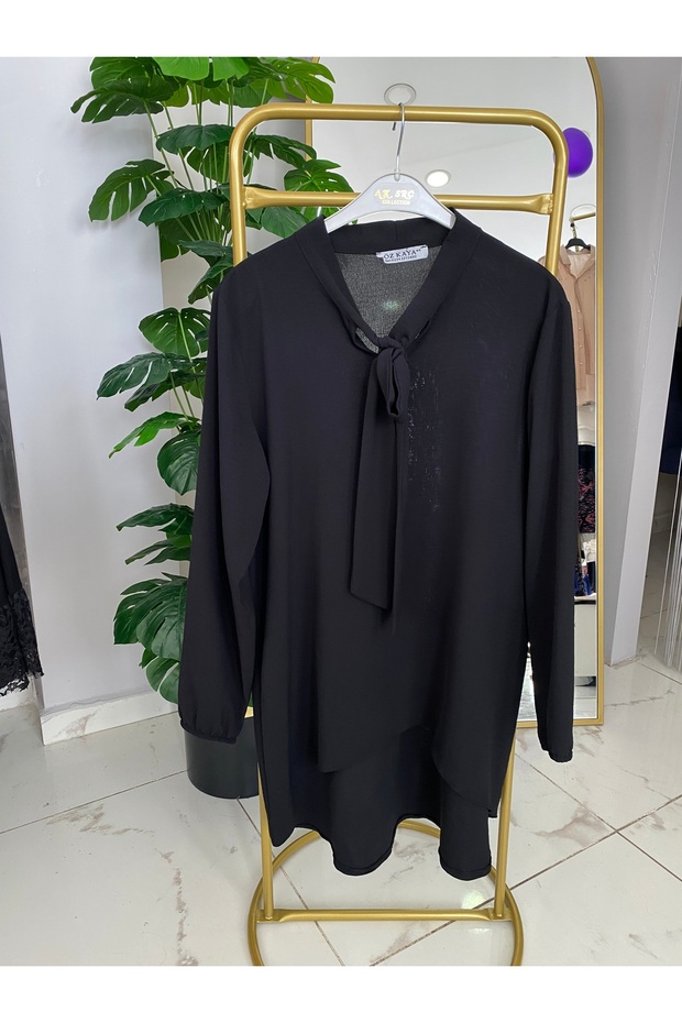 Siyah şifon tunik - 4