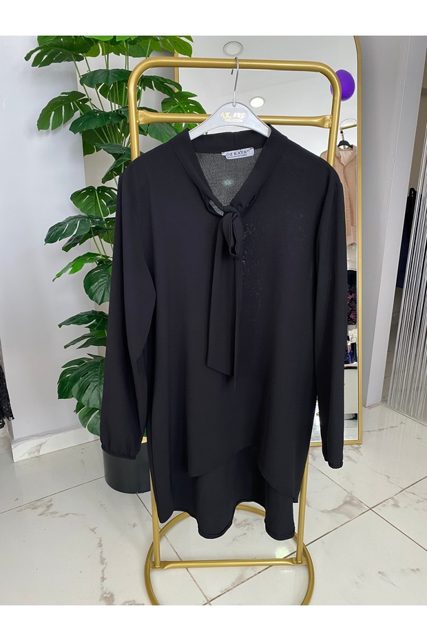 Siyah şifon tunik - 1