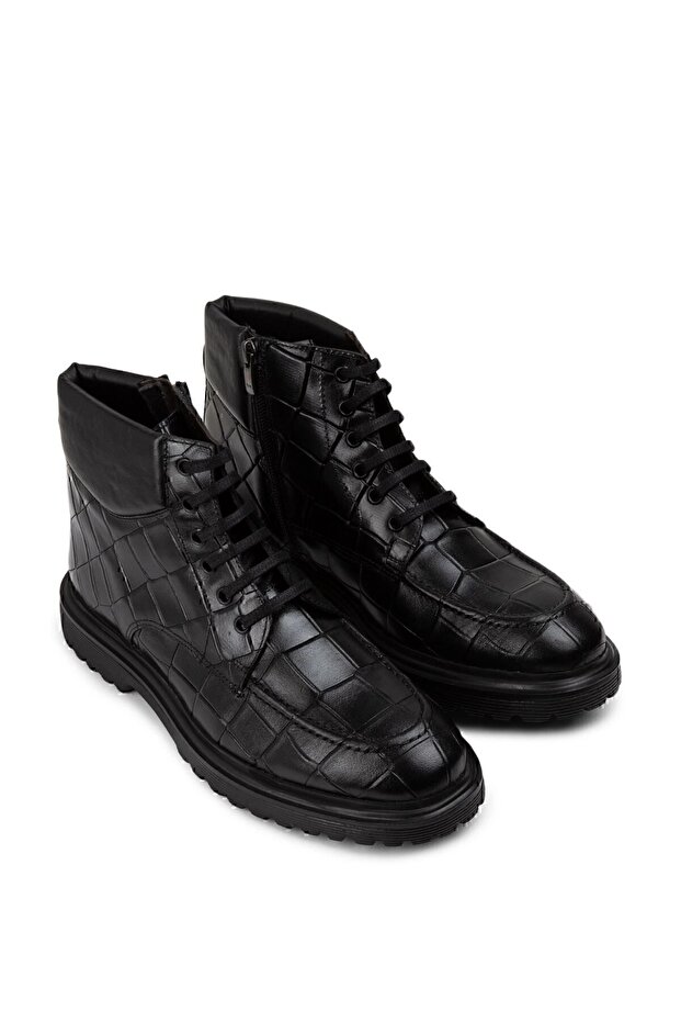 Hakiki Deri Siyah Erkek Bot - 2