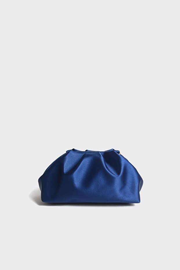 Navy Blue Women's Satin Clutch Evening Dress Bag