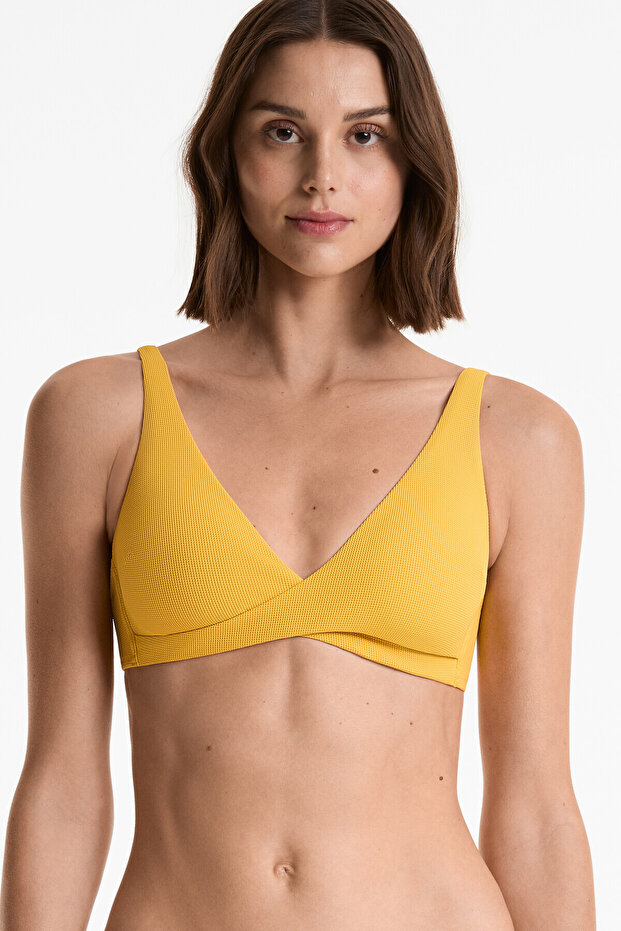 Çapraz Pike Halter Bikini Üstü - 1