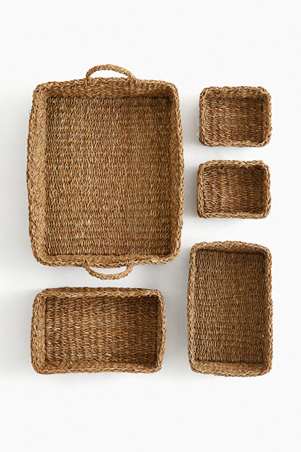 5 Parçalı Örme Sepet Seti - 2