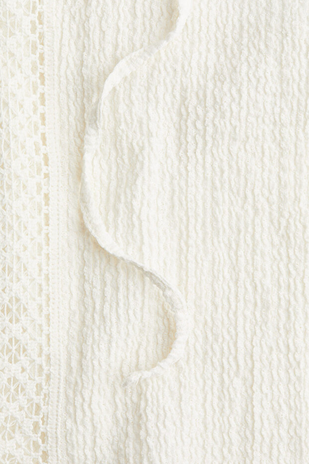 Tekstüre Halter Yaka Üst Bluz - 2