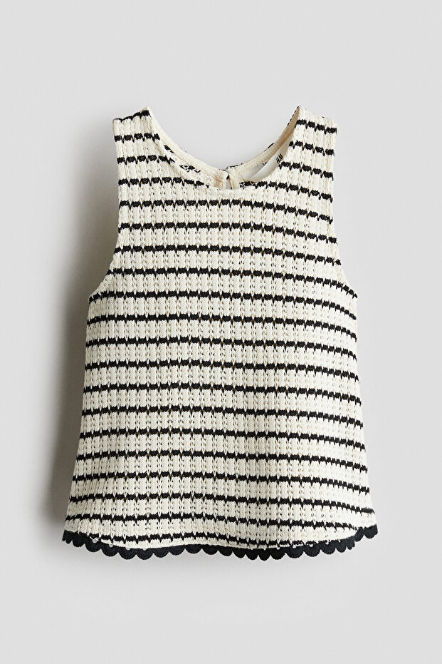 Kolsuz Tekstüre Triko Üst - 3