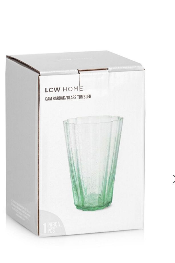 LCW HOME Yeşil Desenli Cam Su Bardağı 470 ml - 3