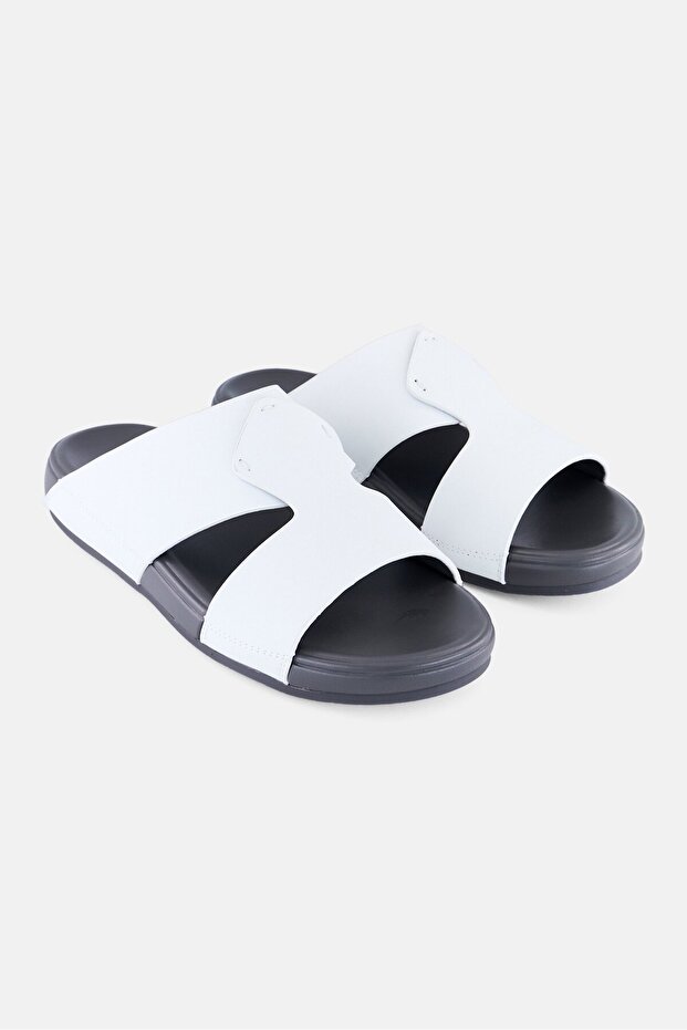 Men Slip On Arabic Sandals, White
