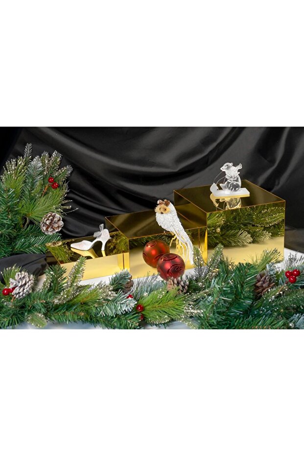 Red Co. Set of 3 Glossy Gold Acrylic Cube Display Nesting Risers with Hollow Bottoms - 2 Pack - 2