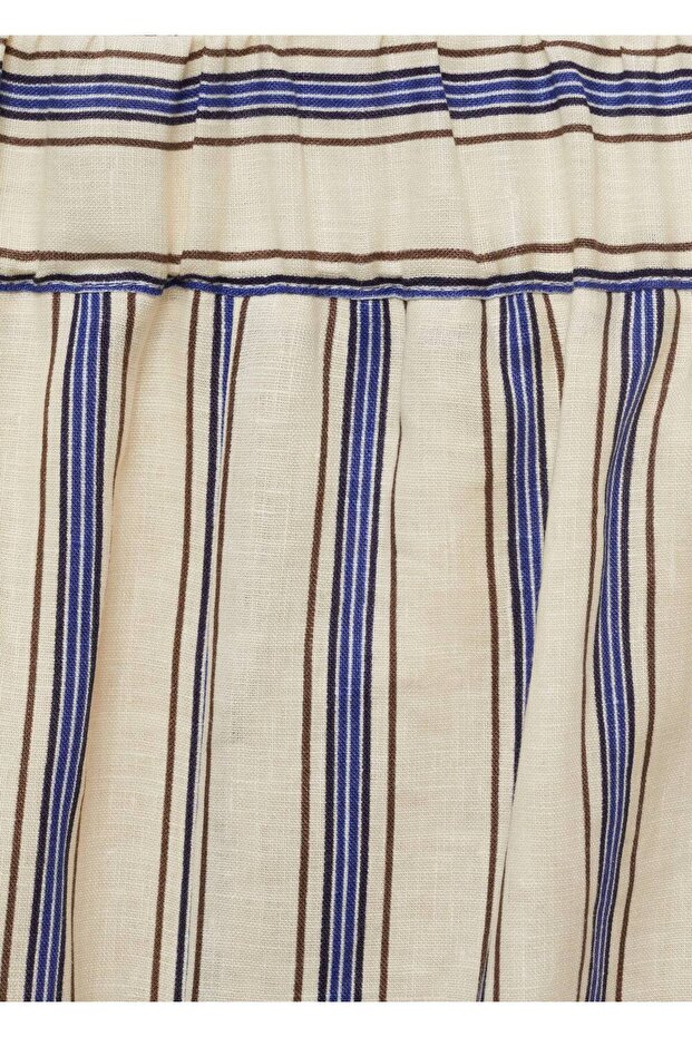 Çizgili keten etek - 8