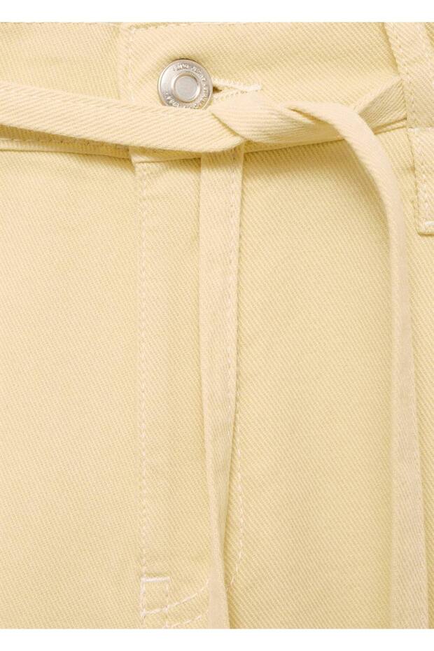 Düşük belli kemerli wideleg jean pantolon - 6