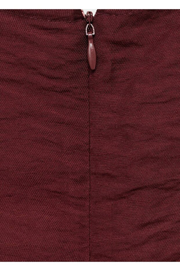 Cut out detaylı desenli elbise - 5
